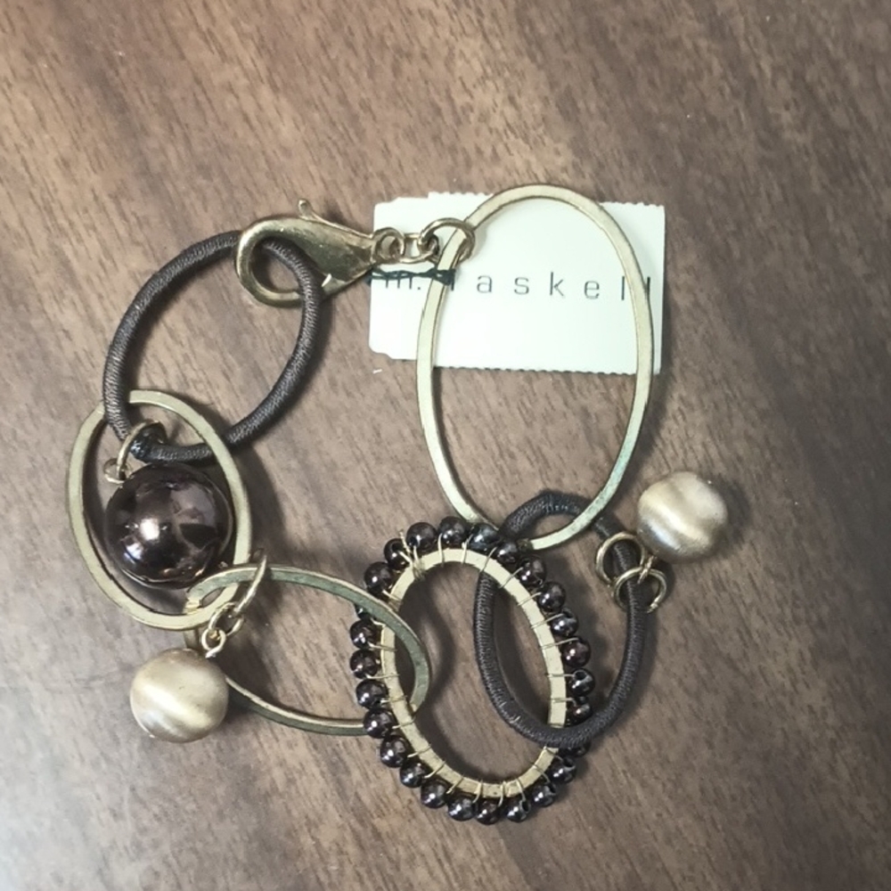 Gold Tone and Brown Bracelet